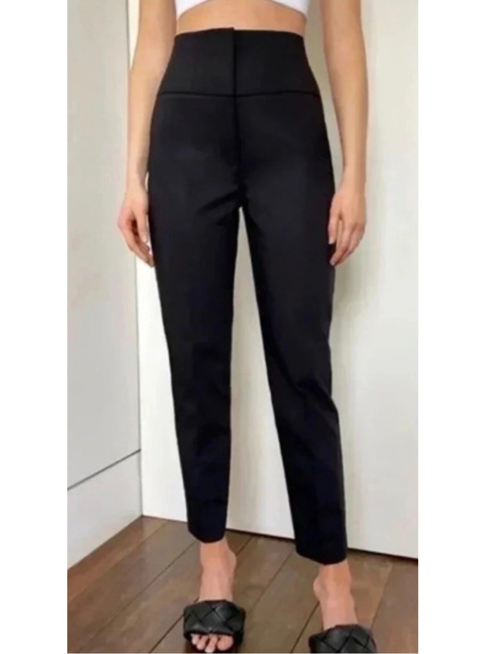 NWT BABATON Jade Pants High-Waist Ankle Black Size 12